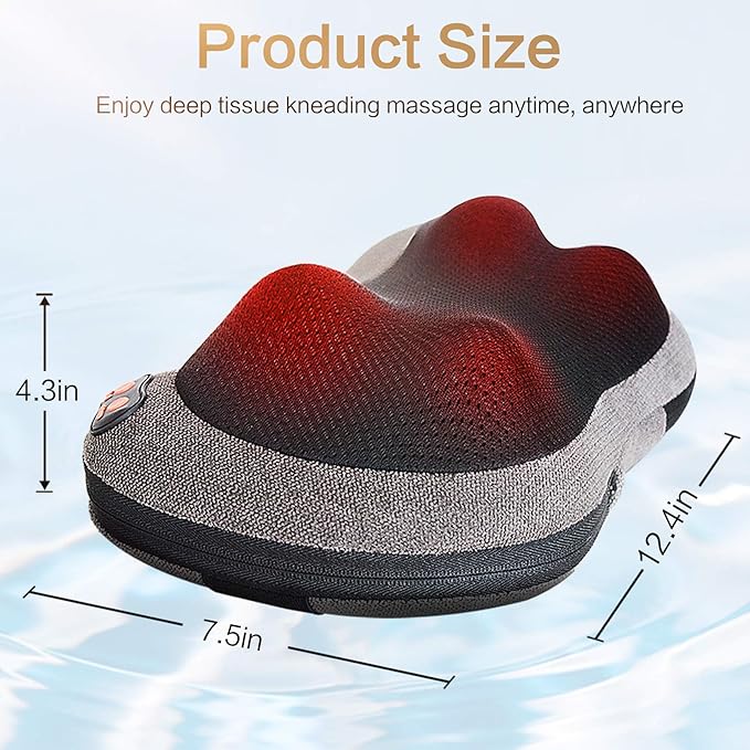 Papillon Shiatsu Back Massager with Heat, Deep Tissue Massage Pillow for Neck,Shoulder,Foot & Lower Back Pain Relief,Electric Kneading Massager for Home, Office, Car-Gifts for Mom, Dad, Men, Women