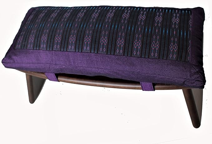 Meditation Bench & Cushion Set - Folding Seiza - Global Weave Purple