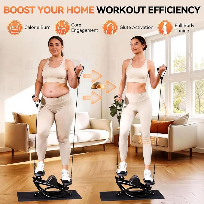 Gannyfer Rock Stepper with Digital Display, Side to Side Lateral Stepper Machine with Resistance Bands for Home Workout, Low-Impact Fitness Equipment for Legs, Glutes & Core