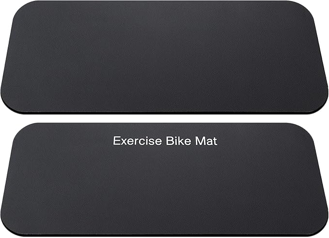 TOBWOLF 2PCS Non-Slip Mat Compatible with Peloton Bike, Concept 2 Rowing Machine, Exercise Bike Mat, Mat Protect Hardwood Floor Carpet for Home Gym, Workout Mat for Bike Trainer, Stationary Spin Bike