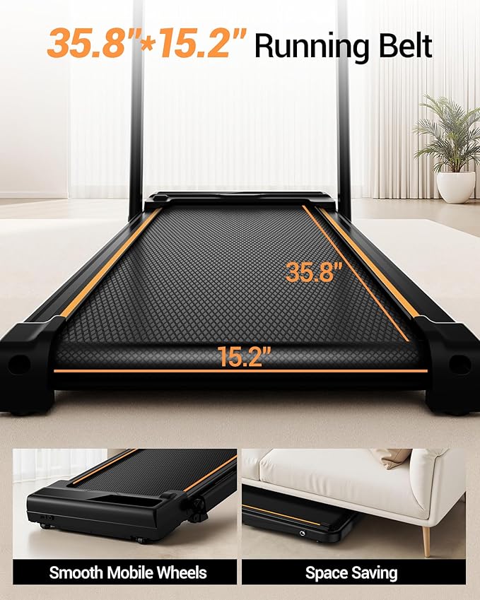 16% Incline Walking Pad Treadmills for Home Small, 4-in-1 Under Desk Treadmill with Handles, Foldable Treadmill with 2.5 HP Quiet Brushless, 330 LBS Capacity