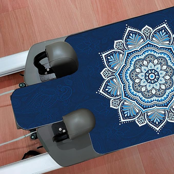 Non-Slip Pilates Reformer Mat Cover for Pilates Reformer Machine Equiment Extra Thick 1.5mm, 39 * 24inch,Mandala Flower Pantern