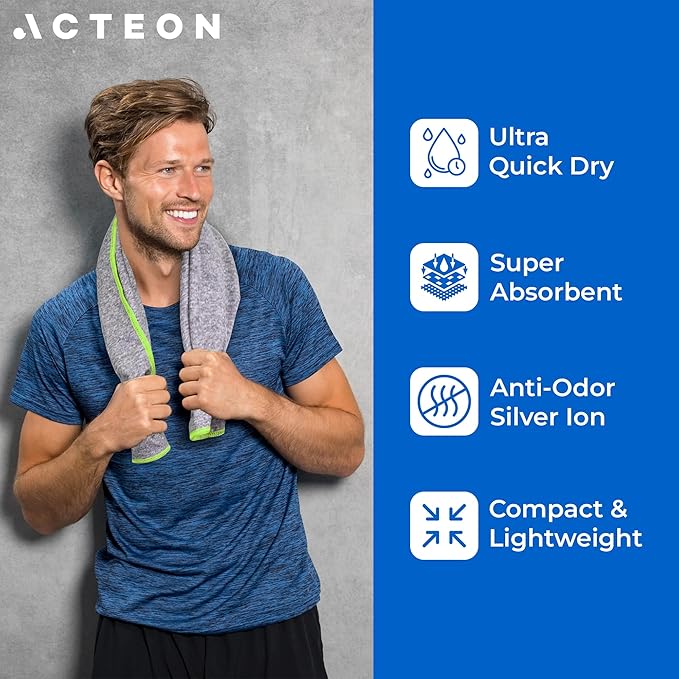 Acteon Microfiber Gym Towels 5 Pack – Quick Dry, Silver ION Odor-Free, Super Absorbent Sweat Towels for Women, Workout, Yoga, Pilates, Tennis, Running, Swimming, Travel – 16x30.5 Inch (Lavender Rose)