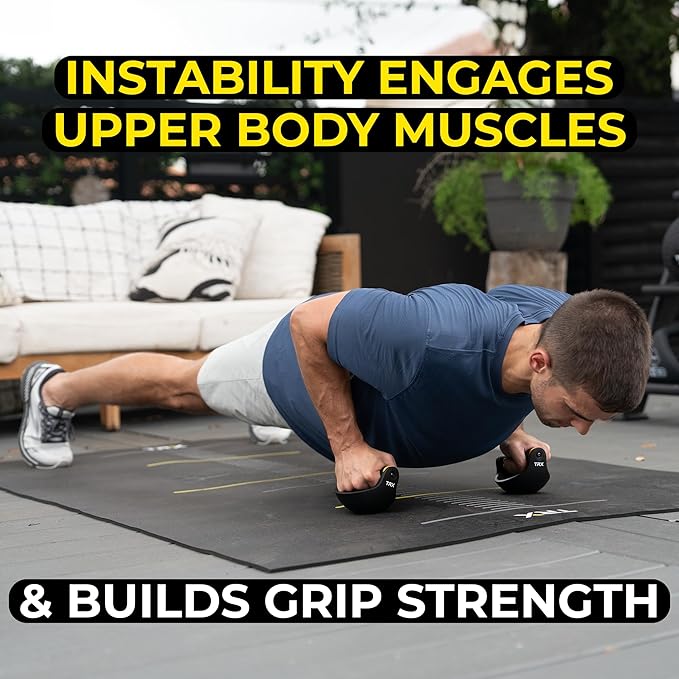 TRX Push-It - Push-up Handles for Strength Training, Home Gym Workouts, Core & Upper Body Exercise Equipment, Ergonomic Push-Up Stands for Chest, Arms & Abs Training
