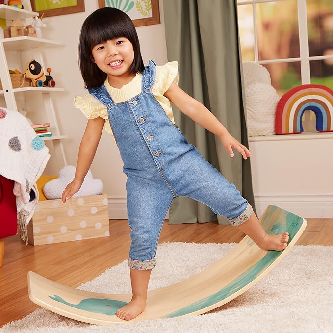 B. toys – Teeter Toddler – Kids Wobble Balance Board & Chair – Furniture For Toddlers – Montessori – Inspired Design – Detachable Pillow – 3+ Years