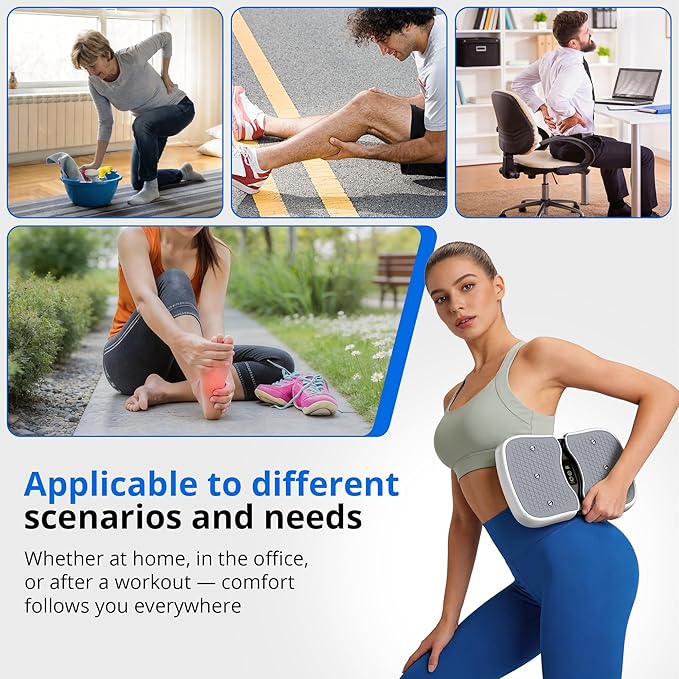 Mini Vibration Plate Machine, Leg Waist Workout Vibrating Plate Portable Quiet Percussion Massager for Legs, Waist, Back, Neck Vibration Massager,Buttocks Muscle Stiffness Relief