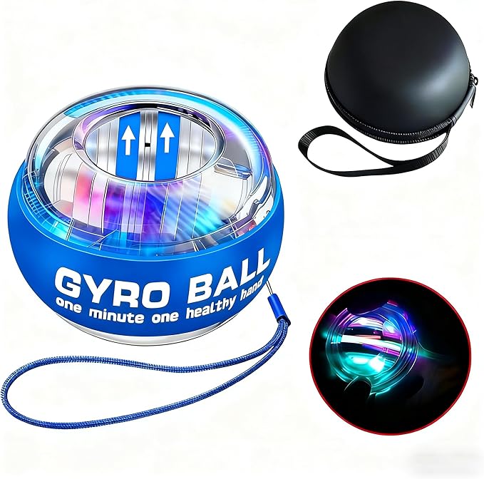 Auto-Start Wrist Power Gyro Ball with LED Lights, Wrist Strengthener and Forearm Exerciser for Stronger Arm Fingers and Muscle