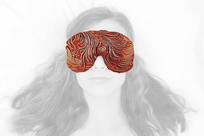 Handmade Weighted Sleep Eye Mask Yoga Pillow - Flax Seed Fill - Unscented - Peacock Red - TEMF-PR