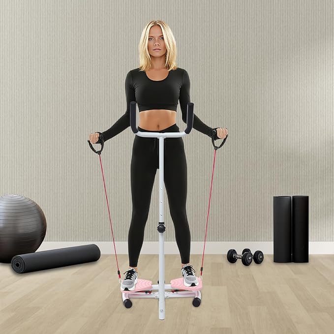 Waist Twister Machine Exercise, 330 lbs Weight Capacity Anti-Slip Twist Board, Ab Twister Exercise Equipment with Pull Cords, Home Fitness Disc for Men & Women