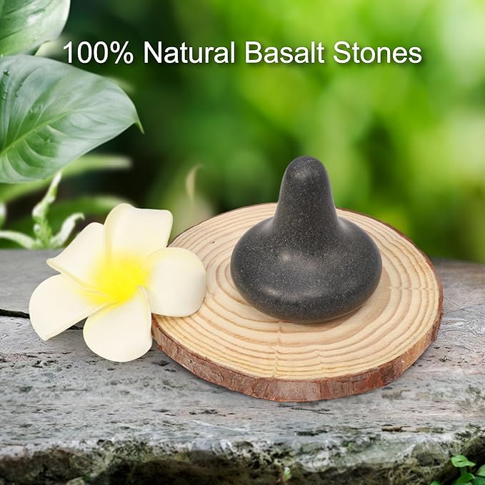 Master Massage Mushroom Shaped Basalt Hot Stone Kit – Trigger Point & Acupressure Tools for Deep Tissue Relaxation & Reflexology Massage – 1 Piece Basalt Rock