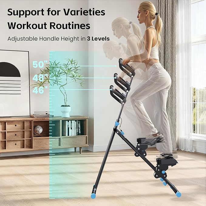 Stair Stepper for Home, Stair Master for Exercise at Home Folding Stair Stepper for Full-Body Workout Compact Stair Climber with Resistance/Phone Holder/Adjustable Handlebar & Pedals