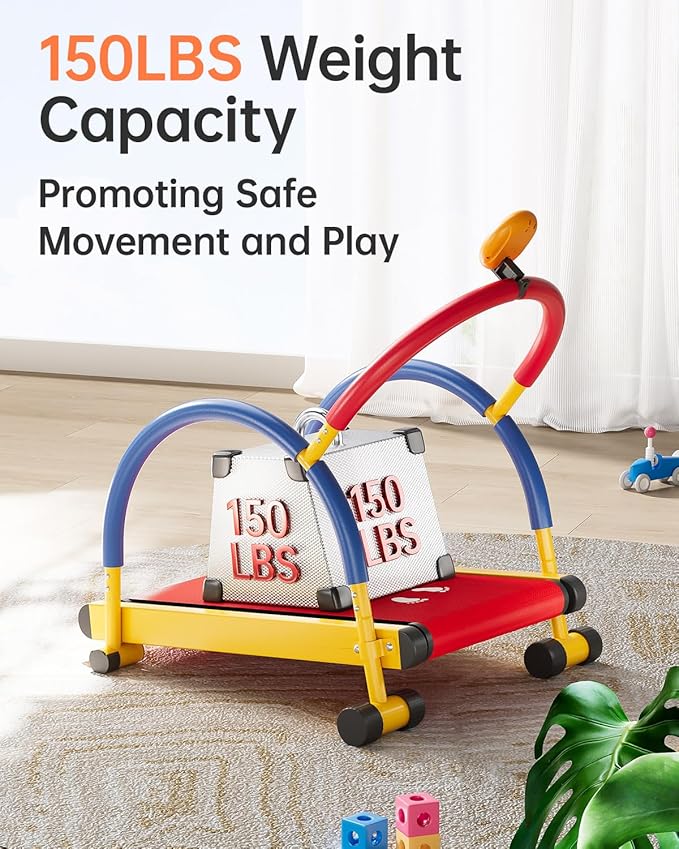 Treadmill for Kids with Handle Bar, XBD Incline Walking Pad Workout Equipment with LED Display, Toddler Treadmills for Home Boys Girls Ages 4+ 150Lbs Capacity