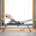 Portable Pilates Reformer, Pilates Machine for Home Workout, Up to 330LBS, Foldable Pilates Core Bed with High Strength Alloy Springs for Beginners