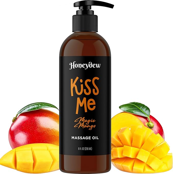 Sweet and Sensual Massage Oils for Couples - Mango and Vanilla Romantic Full Body Massage Oils with Sweet Almond Oil for Easy Gliding Special Moments - Therapeutic Grade Scented Body Oils