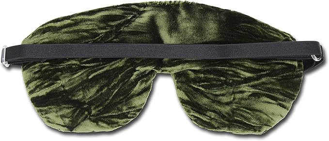 Handmade Weighted Sleep Eye Mask Yoga Pillow - Flax Seed Fill - Lavender Scented - Olive - TEMFL-OV