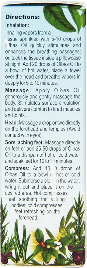 Olbas Oil Aromatherapy Inhalant and Aromatic Massage Oil, 0.95 Fl Oz