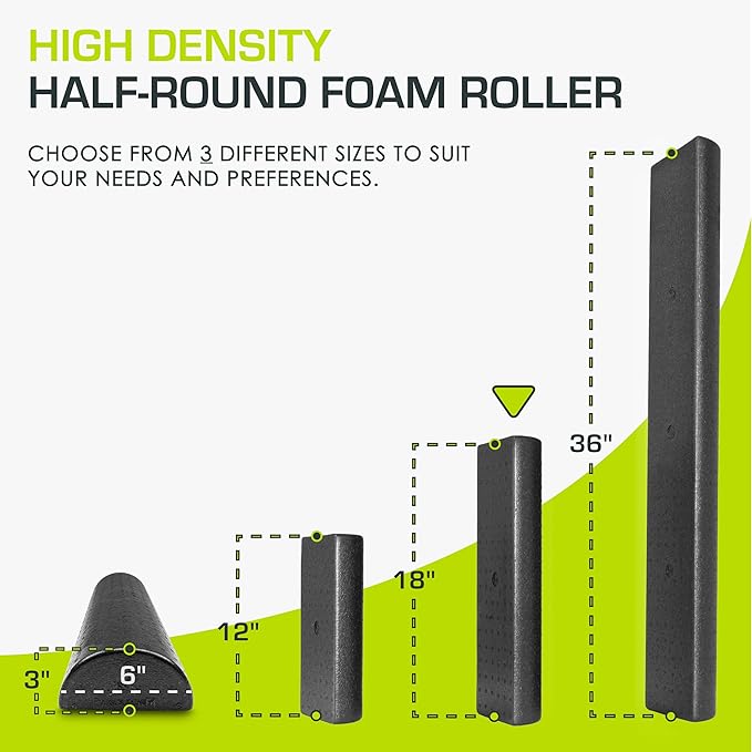 ProsourceFit High Density Foam Rollers - inches long. Firm Full Body Athletic Massager for Back Stretching, Yoga, Pilates, Post Workout Trigger Point Release