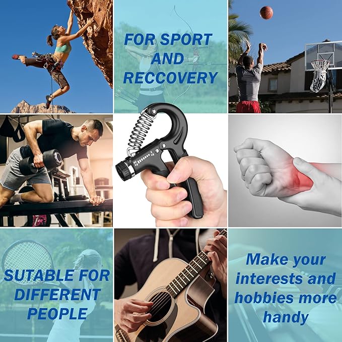 AIXPI Grip Strength Trainer, Hand Grip Exerciser Strengthener with Adjustable Resistance 11-132 Lbs (5-60kg), Forearm Strengthener, Hand Exerciser for Muscle Building and Injury Recover 2 Pack