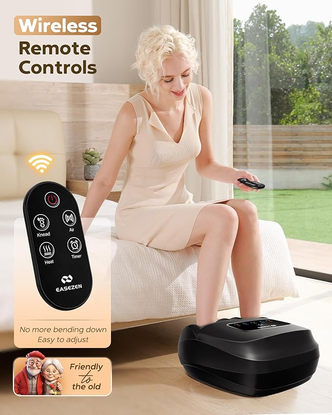 Foot Massager Machine with Heat, Shiatsu Foot Massager with Remote, 2026 Upgraded Deep Kneading, for Plantar Fasciitis, Neuropathy, Birthday Gifts for Women Mom Men Dad, Up to Foot Size 14