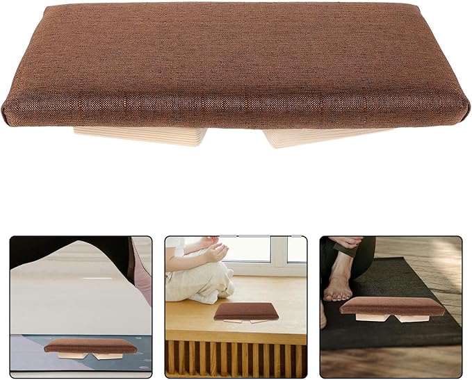 Foldable Meditation Stool Wooden Sitting Chair with Slant Seat for Reduced Knee Pressure Yoga Zen Bench for Adults Prayer and Mindfulness Exercises