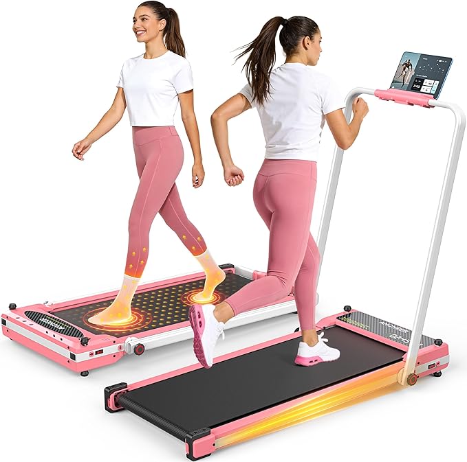 ANCHEER Walking Pad Treadmill with Foot Massage/Vibration Massage, Versatile Walking Pad with Incline and Handle Bar, 3.5HP Foldable Treadmill for Home/Office/Apartment