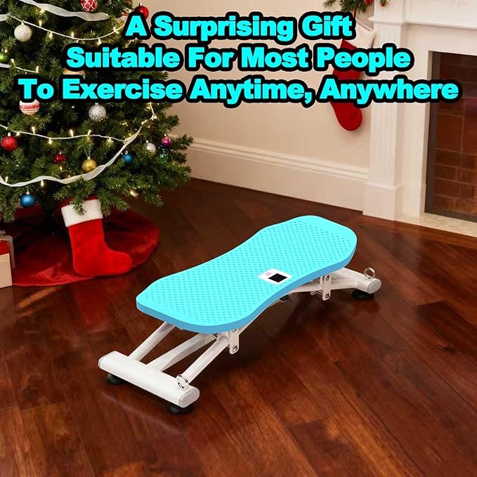 Ski Exercise Machine for Home Ski Simulator Balance Board with Resistance Bands Indoor Skiing Fitness Equipment for Full Body Cardio Core Leg and Arm Workout Balance Machine with Non-Slip Base Blue