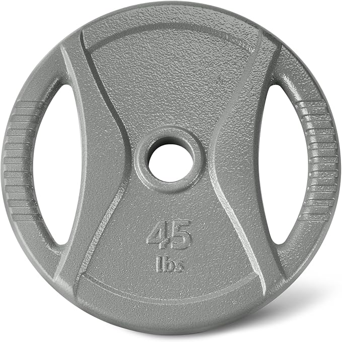 Amazon Basics 2-Inch Olympic Cast Iron Grip Weight Plates