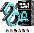 DMoose Fitness Barbell Clips 2 Inch (Pair) - Quick Release Olympic Barbell Clamps & Collars with Anti Slip TPR Grip for Secure Weightlifting and Powerlifting - Weight Clips for Bars at Home or Gym