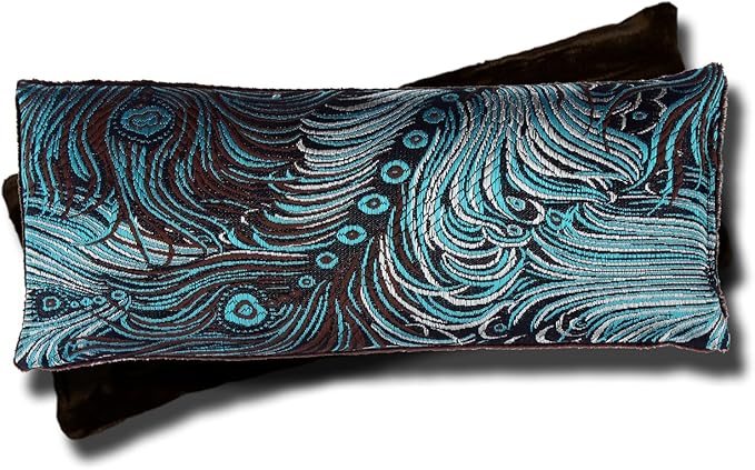 Candi Andi Handmade Luxe Serenity Eye Pillow - All-Natural Flaxseed & Lavender Scented – Weighted Eye Mask for Yoga, Meditation, Hot & Cold Therapy - Dark Turquoise - TEPL-DT