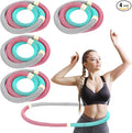 4 Pack 3 lb Weighted Soft Spring Fitness Hoop for Adults, Plus Size Quiet Weighted Fitness Hoop Heavy-Duty Foldable Portable Exercise Ring for Training Fat Burning Cardio Pilates Travel