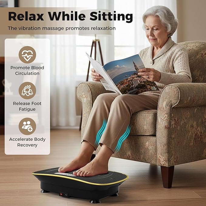 GYMAX Vibration Plate Exercise Machine, Vibration Plate with 10-Level Intensity, LED Display & Remote Control, Body Vibrating Plates Stand Shaking Platform Fat Burning Machine