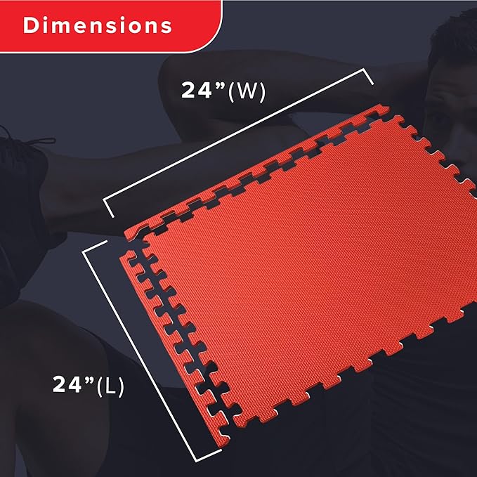 We Sell Mats 3/8" Thick Multipurpose EVA Foam Exercise Floor Mat, Interlocking Tiles, Anti-Fatigue for Home or Gym