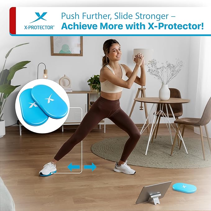 X-Protector Sliders for Working Out - 2 PCS - Double-Sided Exercise Sliders for Hard & Carpeted Floors - Gliders for Exercising!