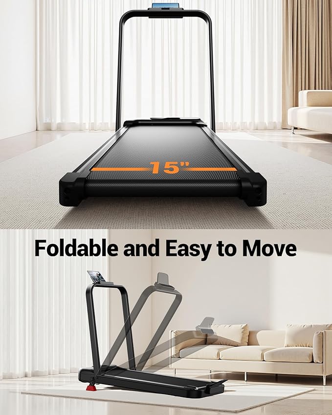 3-in-1 Walking Pad with 15% Incline, Portable Under Desk Treadmill, Foldable Treadmills for Home and Office, 2.5 HP Quiet Walking Pad Treadmill with 300 LBS Capacity