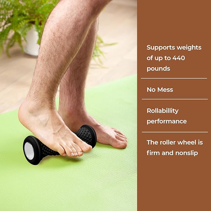 Foot Massager Roller - Portable Arch & Plantar Fasciitis Relief Tool - Deep Tissue Muscle Massage Roller for Feet,Carf, Heel Pain
