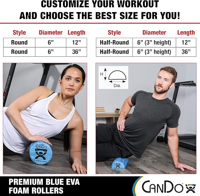 CanDo Blue Marble High Density EVA Foam Roller For Muscle Restoration, Massage Therapy, Sport Recovery, And Physical Therapy. 6" x 36", Round