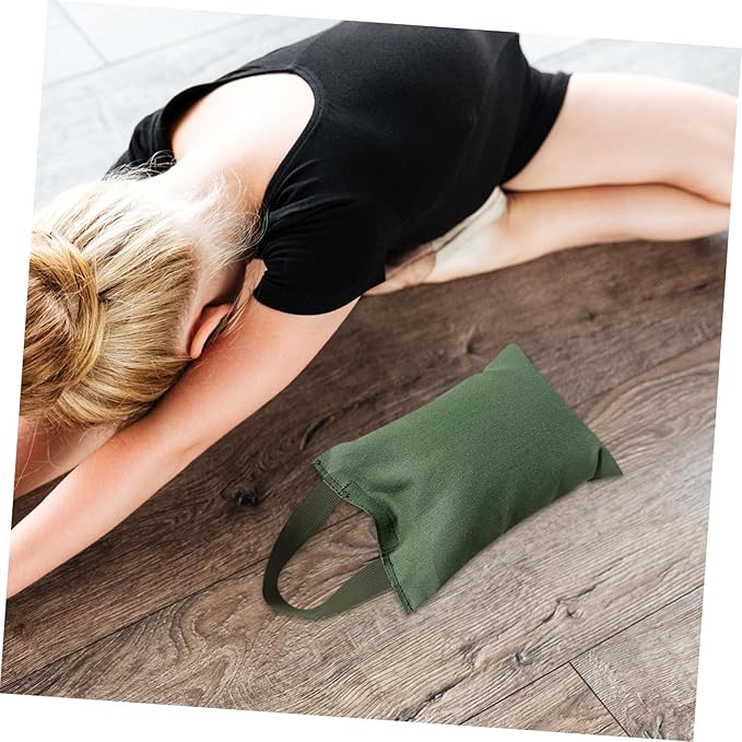 POPETPOP 2kg Weighted Sandbag with Handle for Yoga and Fitness Fillable Canvas Leg Bag for Strength Training and Exercise for Dance and Balance Workouts