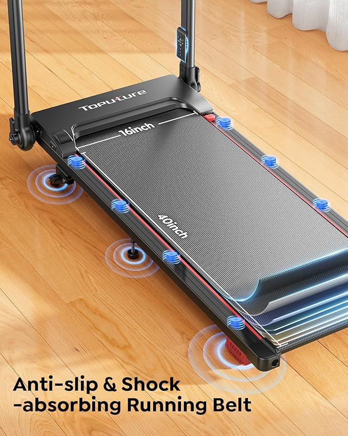 Walking Pad Treadmill with Incline 10%, Foldable Treadmill with Adjustable Handle Bar for Home, Portable Walking Pad with Desk Treadmills with App, Remote Control & LED Display
