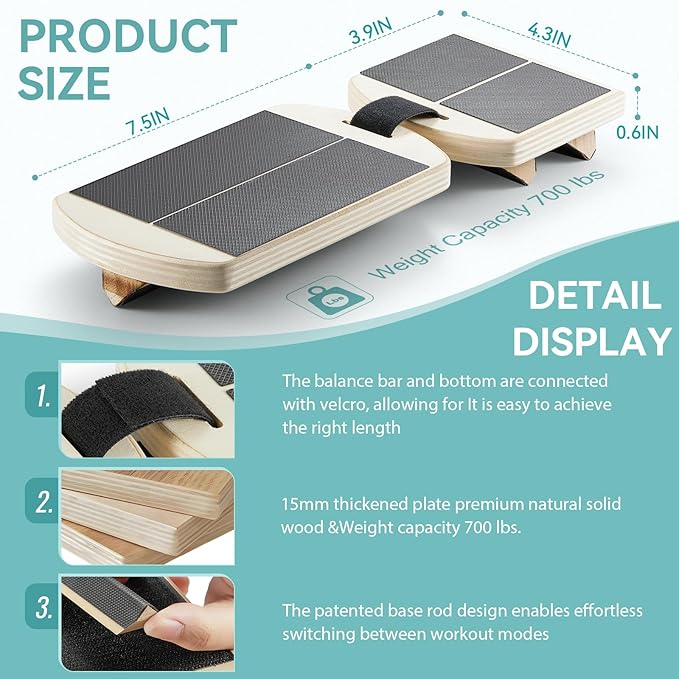 Ankle Foot Strengthener, Sprain Exerciser, Single Leg Balance Board for Stability Training, Posture Corrector, Home Gym Fitness Equipment (Log Color)
