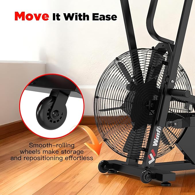 Air Bike,Air-Resistance Exercise Fan Bike With Dual Acction Handlebars for Home Cardio Workout,Adjustable Indoor Cycling Bike,330lb Weight Capacity APP Connection Customizable Monitor