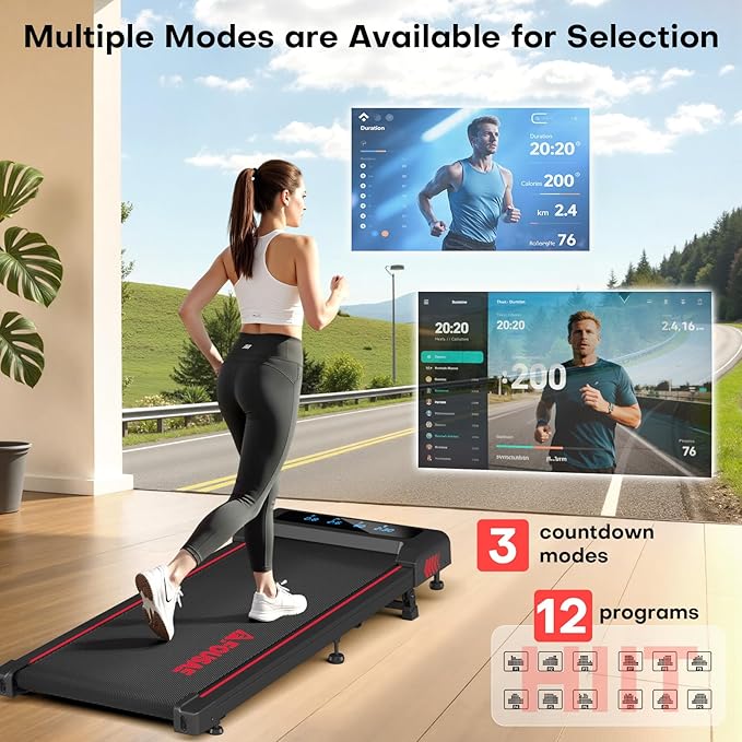 Walking Pad with 10% Incline Treadmills for Home, 4 in 1 6.2MPH Walking Pad Under Desk Treadmill with Full Screen LED Display, 2.75HP Brushless Drive, 12 HIIT Programs, 350 LBS Weight Capacity