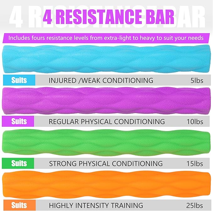 Flex Therapy Bar and Grip Strength Trainers set, Physical Therapy & Resistance Bar for Golfers Elbow, Tendinitis, Wrist,Forearms Pain, Improve Grip Strength and Relieve Pain
