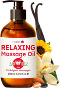 H'ana Relaxing Massage Oil - 6.76 Fl Oz - 100% Pure Natural for Vanilla Body Spa Quality, Calming, Sore Muscle Massage Oil with Moisturizing - Men and Women