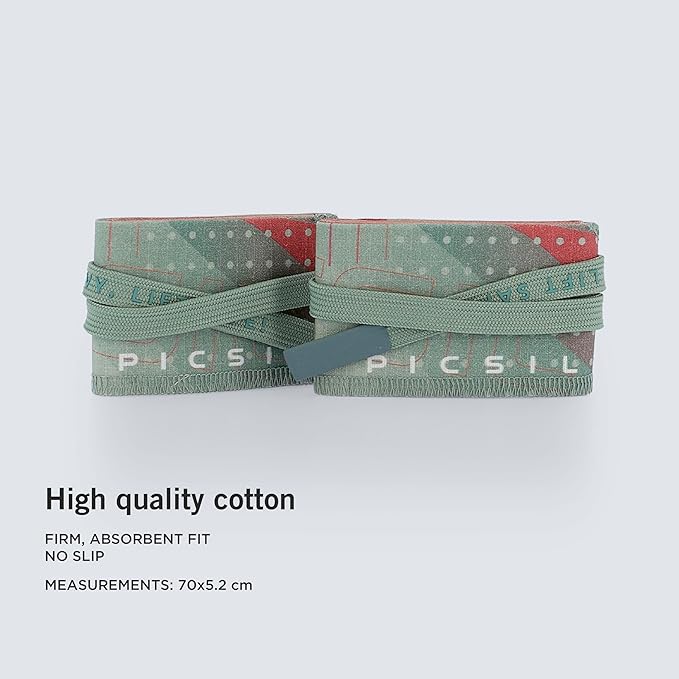 PICSIL Adjustable Wrist Support, Premium Fabric Weightlifting and Yoga Sweat Bands for Gym, for Women and Men, 1 Pair