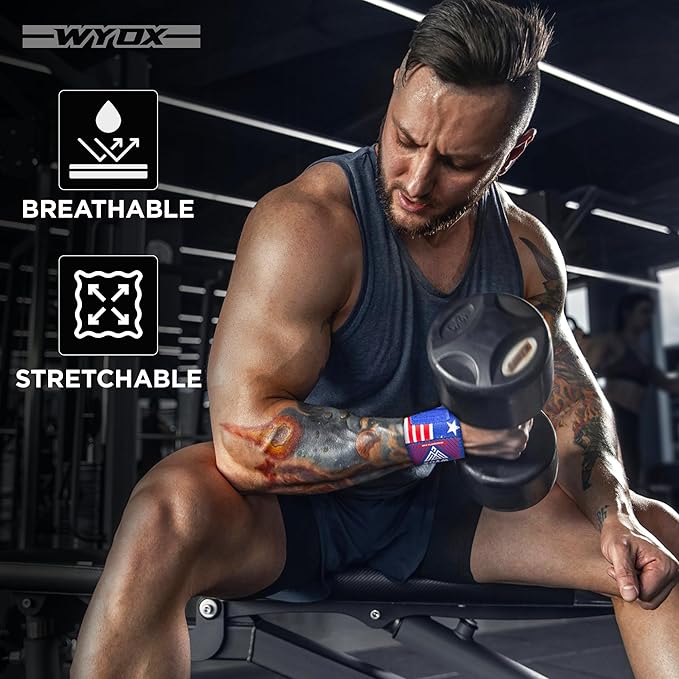 WYOX Wrist Wraps For Weight Lifting With Thumb Loop & power lifting Wrist Straps For Bench Press and Pushups Training Support and Protection Wrist Support for bodybuilding