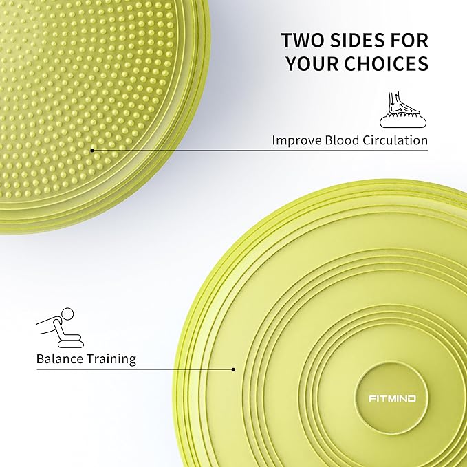 Inflated Wobble Cushion,Circular Non-slip Texture for Comfortable Sitting,Extra Thick Dyna Disc with Pump for Core Strength,Wiggle Seat to Improve Posture,Fitness,660lb Load Capacity