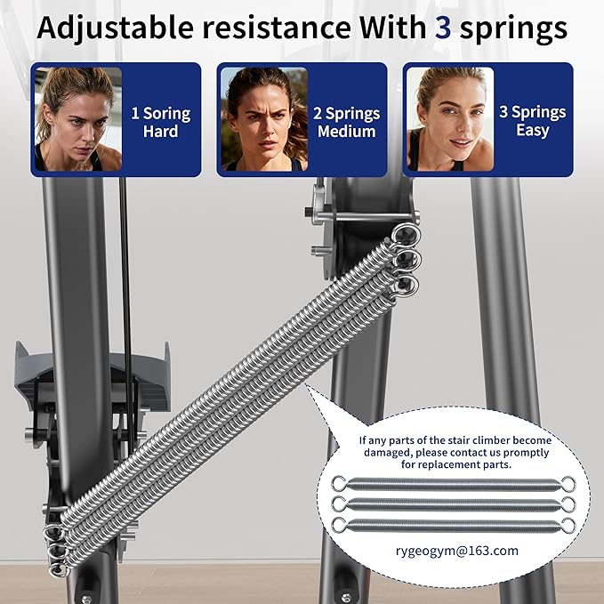 Stair Steppers with Resistance at Home Gym, Folding Vertical Climber Cardio Exercise Machine, Stair Climber for Full Body Workout with LED Display