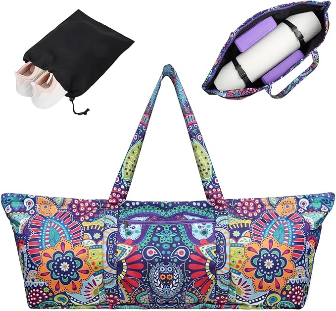 Yoga Mat Bag Yoga Mat Carrier with Shoes Compartment & Wet Pocket Pilates Bag with Zipper Pockets & Yoga Mat Holder Strap Yoga Bags and Carriers Fits All Your Stuff