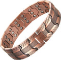 MagEnergy Copper Bracelet for Men, 3-Row Magnet Design, Ultra Strength Magnetic Bracelet 99.99% Pure Copper Wristband Adjustable Jewelry Gift with Sizing Tool