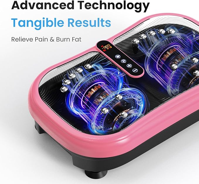 AXV Vibration Plate Fitness Platform Exercise Machine Vibrating Lymphatic Drainage Shaking Workout Full Body Shaker Vibrate Stand Shake Board Sport Gym Pad for Weight Loss Fat Burner for Women Men